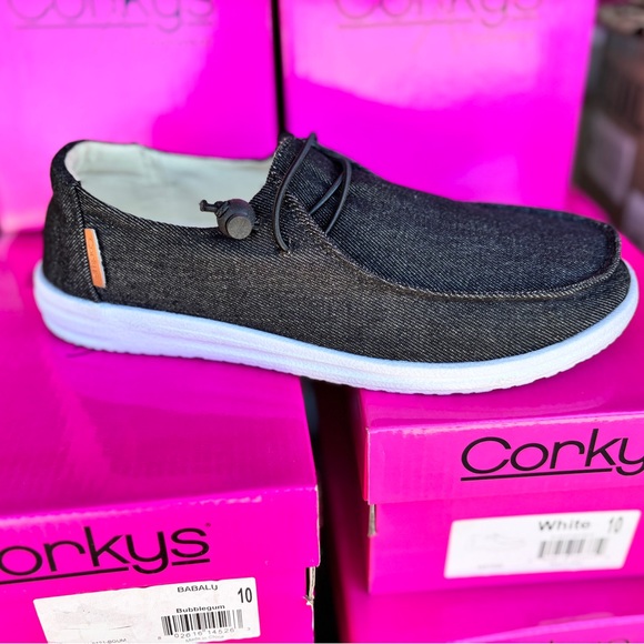 Corkys Shoes - Black Slide-on Kayak sneakers by Corkys